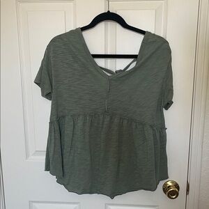 American Eagle green peplum top
